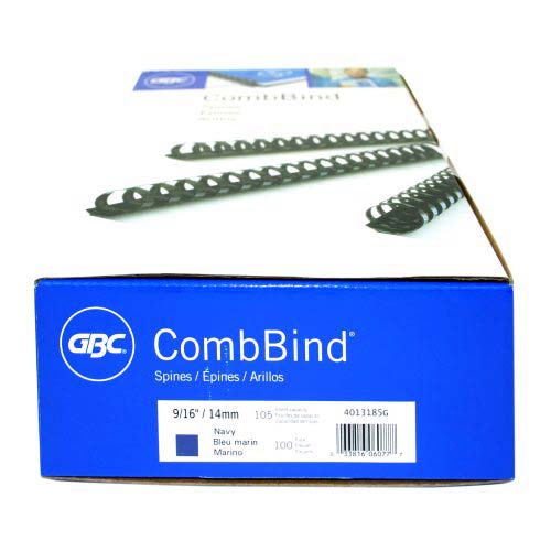 GBC Premium 9/16" Navy Plastic Combs 100pk - 4013185