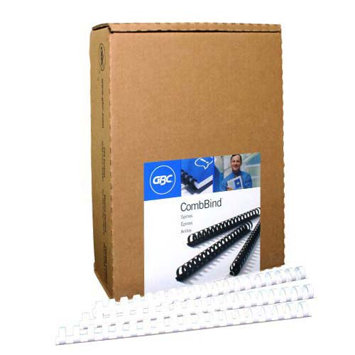 GBC Premium 9/16" White Plastic Combs 100pk - 4000074