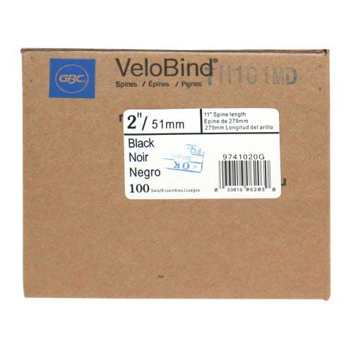 GBC Premium Black 2" x 11" Velobind Binding Strips - 9741020