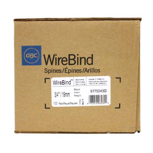 GBC Premium Black 3/4" 2:1 Twin Loop Wire - 9775043