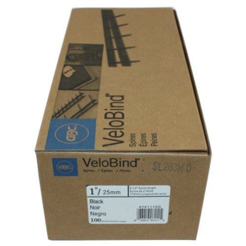 GBC Premium Black 1" x 8.5" Velobind Binding Strips - 9741110