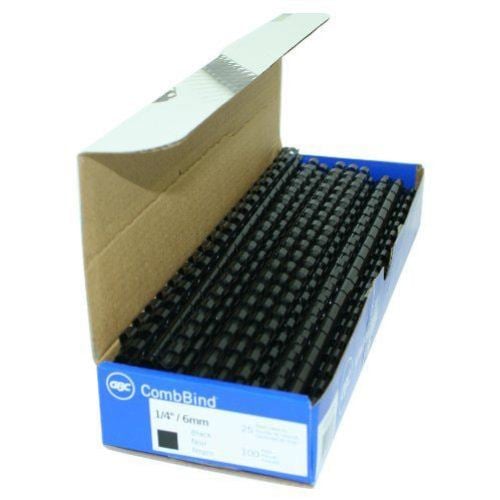 GBC Premium Black Plastic Combs 25pk