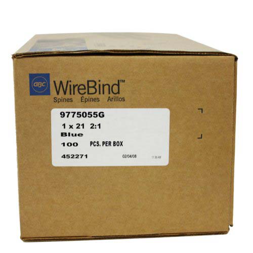 GBC Premium Blue 1" 2:1 Twin Loop Wire - 9775055