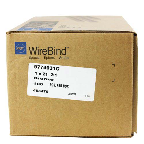 GBC Premium Bronze 1" 2:1 Twin Loop Wire - 9774031