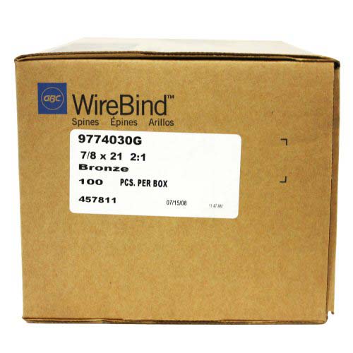 GBC Premium Bronze 7/8" 2:1 Twin Loop Wire - 9774030
