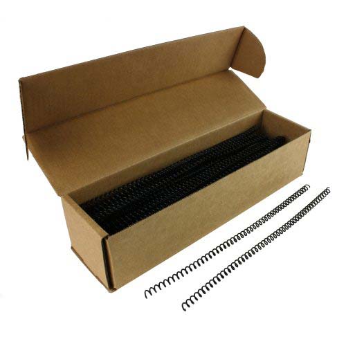GBC Premium ColorCoil 6mm Black Spiral Coils - 10 Boxes (100/Box) - Clearance Sale
