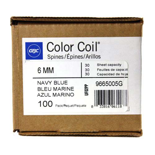 GBC Premium ColorCoil 6mm Navy Spiral Coils - 9665005