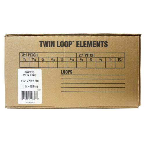 GBC Premium Red 1-1/4" Twin Loop Wire - 9665213