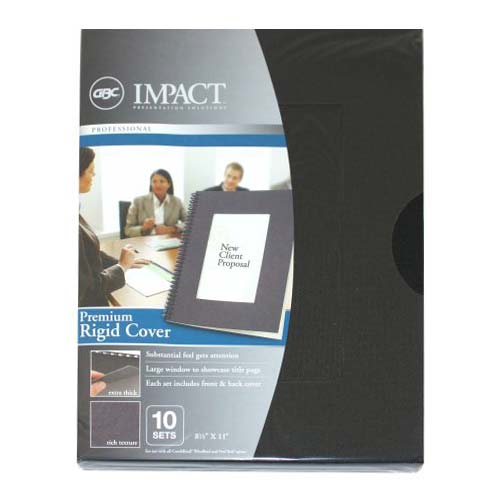 GBC Premium Rigid Black Poly Binding Covers - 2001891