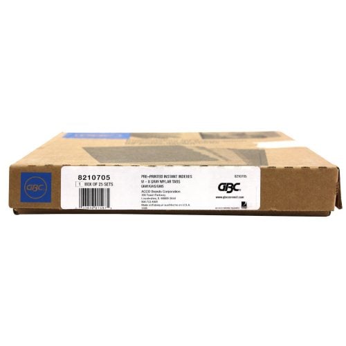 GBC Preprinted Fifth Cut Index Tabs Sections VI thru X - 8210705