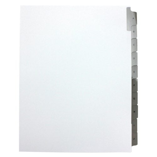 GBC Preprinted Tenth Cut Alphabet Index Tabs A thru J - 8210711