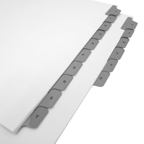 GBC Preprinted Tenth Cut Alphabet Index Tabs K thru Z - 8210716