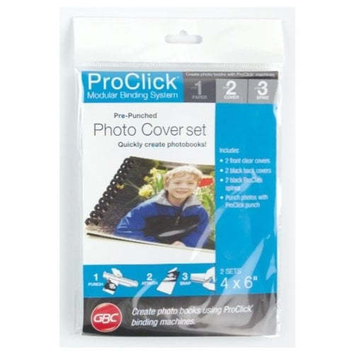 GBC ProClick 4" x 6" Pre-Punched Cover - 2 Sets - 25885