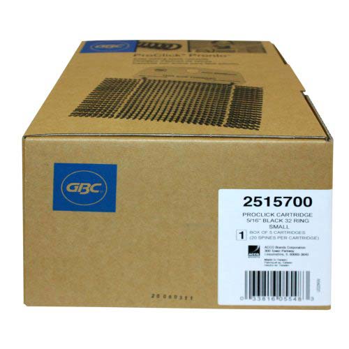 GBC Proclick Pronto 5/16" Black Cassettes 100pk - 2515700