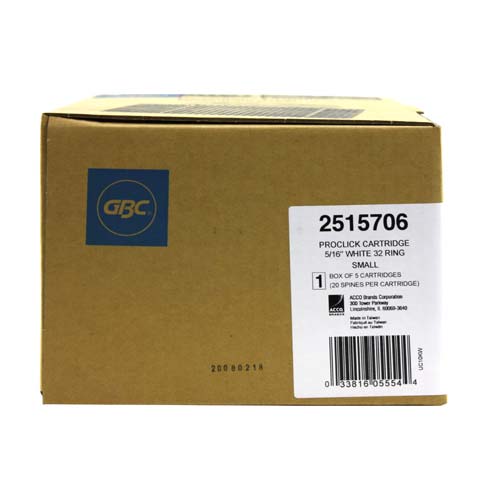 GBC Proclick Pronto 5/16" White Cassettes 100pk - 2515706