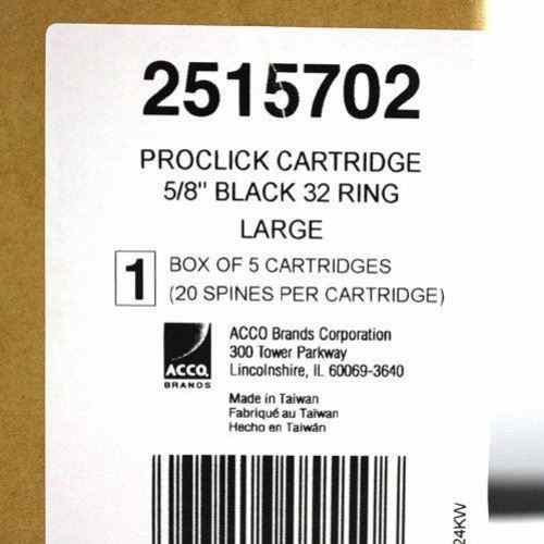 GBC Proclick Pronto 5/8" Black Cassettes 100pk - 2515702