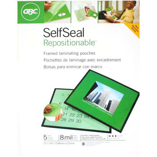 GBC SelfSeal Repositionable Framed Laminating Pouches - 5pk