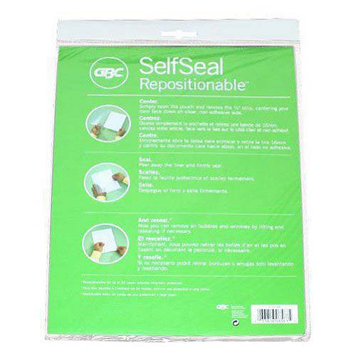 GBC SelfSeal Repositionable Letter Size Gloss Pouches - 5pk