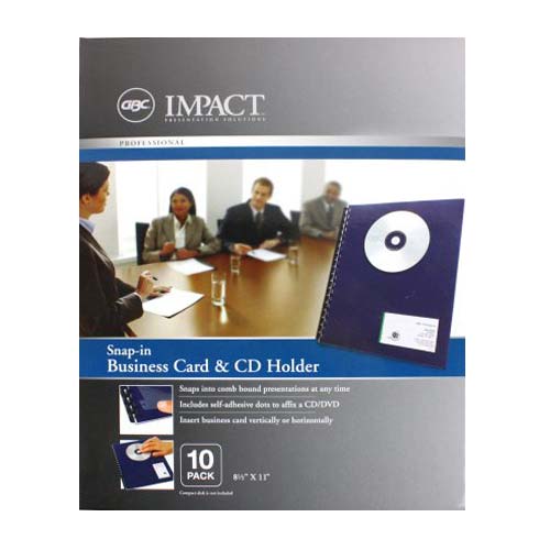 GBC Snap-In CD and Business Card Holder 10pk - 2513551