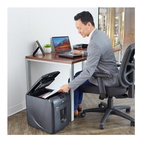 GBC Stack-and-Shred 130X Level P-4 Auto Feed Cross-Cut Shredder - 1757571