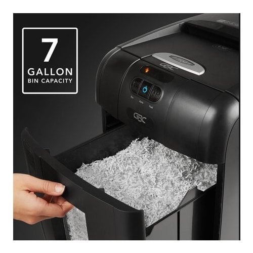 GBC Stack-and-Shred 130X Level P-4 Auto Feed Cross-Cut Shredder - 1757571