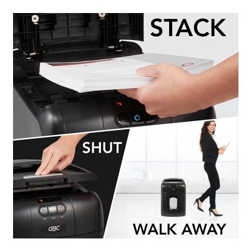 GBC Stack-and-Shred 130X Level P-4 Auto Feed Cross-Cut Shredder - 1757571