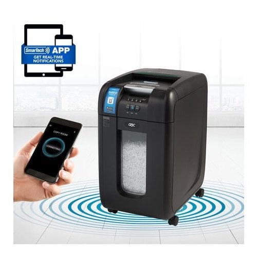 GBC Stack-and-Shred 300X SmarTech Level P-4 Auto Feed Cross-Cut Shredder - 1757576
