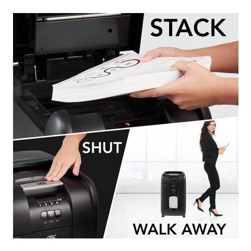 GBC Stack-and-Shred 300X SmarTech Level P-4 Auto Feed Cross-Cut Shredder - 1757576