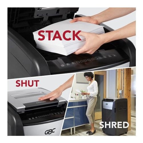 GBC Stack-and-Shred 600M Level P-5 Auto Feed Micro-Cut Shredder - 1758577