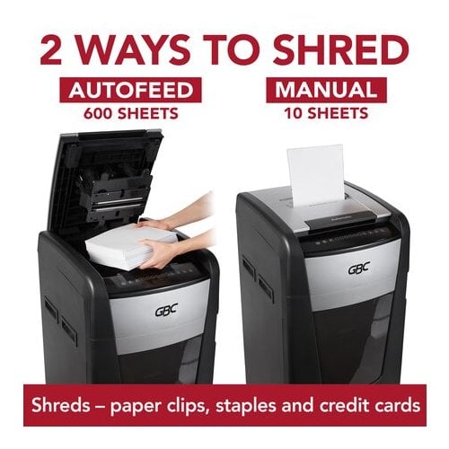 GBC Stack-and-Shred 600M Level P-5 Auto Feed Micro-Cut Shredder - 1758577