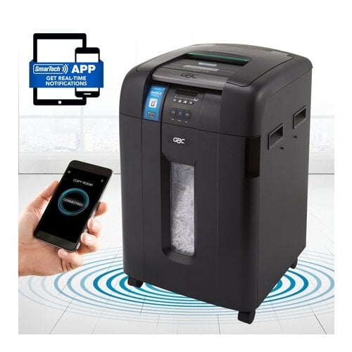 GBC Stack-and-Shred 600X SmarTech Level P-4 Auto Feed Cross-Cut Shredder - 1757577