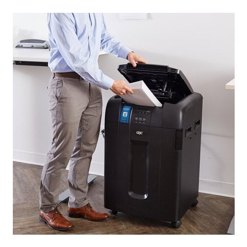 GBC Stack-and-Shred 600X SmarTech Level P-4 Auto Feed Cross-Cut Shredder - 1757577
