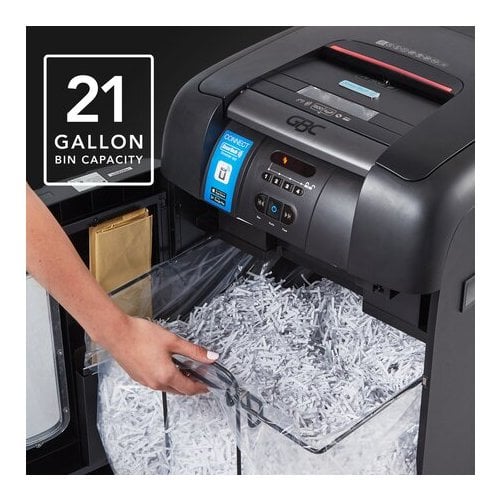 GBC Stack-and-Shred 600X SmarTech Level P-4 Auto Feed Cross-Cut Shredder - 1757577