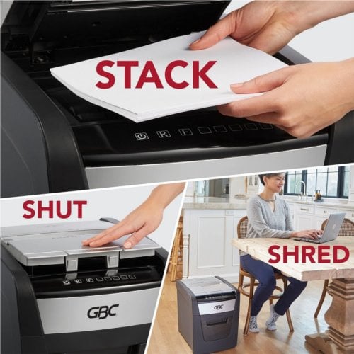GBC Stack and Shred 60X AutoFeed Level P-4 Cross-Cut Shredder - WSM1757601