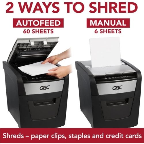 GBC Stack and Shred 60X AutoFeed Level P-4 Cross-Cut Shredder - WSM1757601