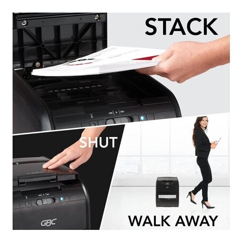 GBC Stack-and-Shred 60X Level P-3 Auto Feed Cross-Cut Shredder - 1757572