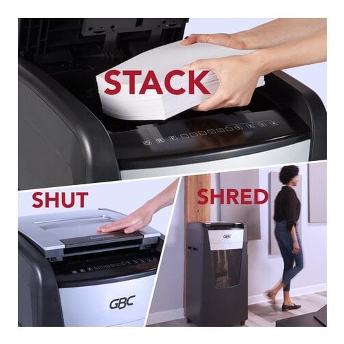 GBC Stack-and-Shred 750M Level P-5 Auto Feed Micro-Cut Shredder - 1758578