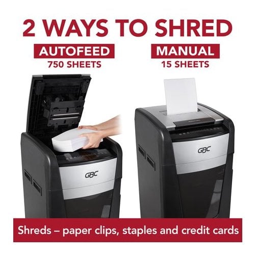 GBC Stack-and-Shred 750M Level P-5 Auto Feed Micro-Cut Shredder - 1758578