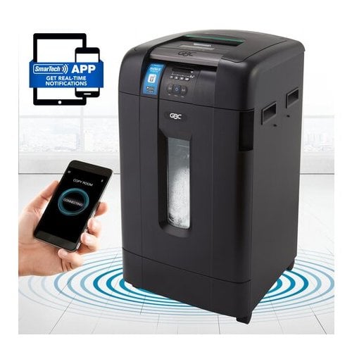 GBC Stack-and-Shred 750X SmarTech Level P-4 Auto Feed Cross-Cut Shredder - 1757578