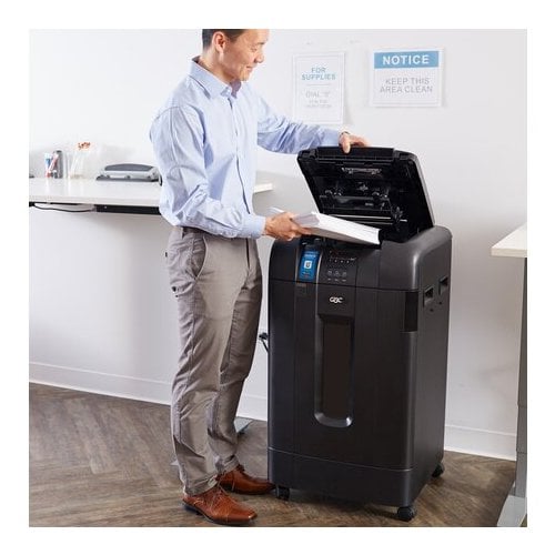 GBC Stack-and-Shred 750X SmarTech Level P-4 Auto Feed Cross-Cut Shredder - 1757578