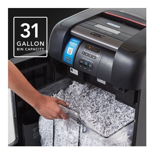 GBC Stack-and-Shred 750X SmarTech Level P-4 Auto Feed Cross-Cut Shredder - 1757578