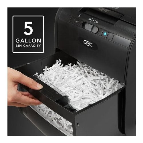 GBC Stack-and-Shred 80X Level P-3 Auto Feed Cross-Cut Shredder - 1757574