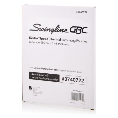 GBC Swingline EZUse 3mil Letter Size Speed Thermal Pouches 150pk - 3740722