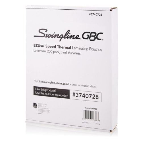 GBC Swingline EZUse 5mil Letter Size Speed Thermal Pouches 200pk - 3740728