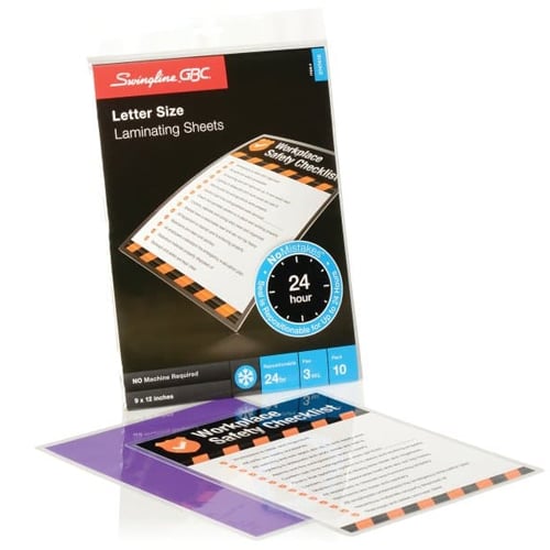 GBC Swingline SelfSeal NoMistakes 3mil Letter Size Laminating Sheets 10pk - 3747410C