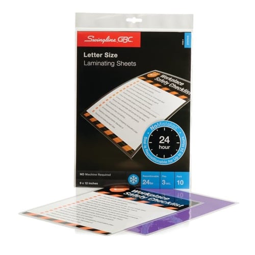 GBC Swingline SelfSeal NoMistakes 3mil Letter Size Laminating Sheets 10pk - 3747410C