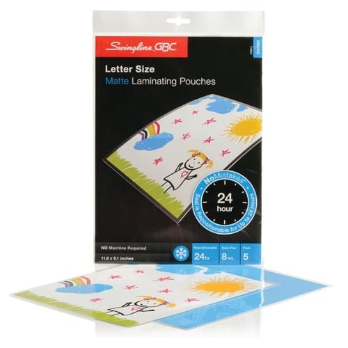 GBC Swingline SelfSeal NoMistakes Letter Size Matte Laminating Pouches 5pk - 3747202C