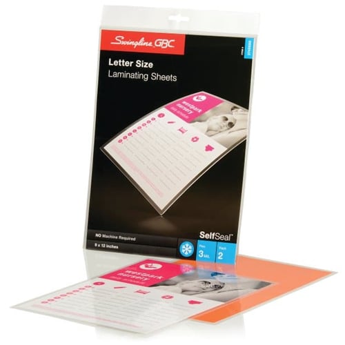 GBC Swingline SelfSeal Letter Size Cold Laminating Sheets