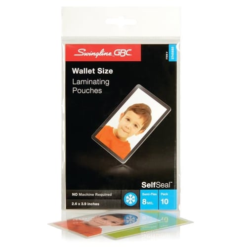 GBC Swingline SelfSeal Wallet Size Cold Laminating Pouches 10pk - 3745685C