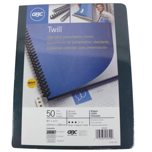 GBC Twill Spruce Presentation Covers  8.75" x 11.25" Covers 50pk - 25340 - Clearance Sale